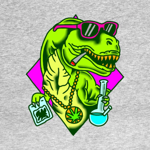 dinossaur weed marijuana pot stoner by rafaelwolf